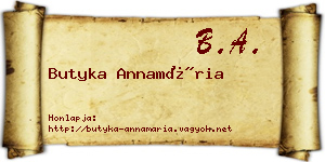 Butyka Annamária névjegykártya